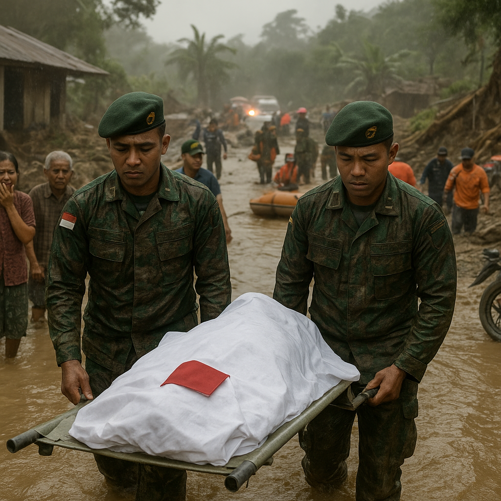 Prajurit TNI Gugur Saat Evakuasi Warga Terjebak Banjir Bandang di Flores