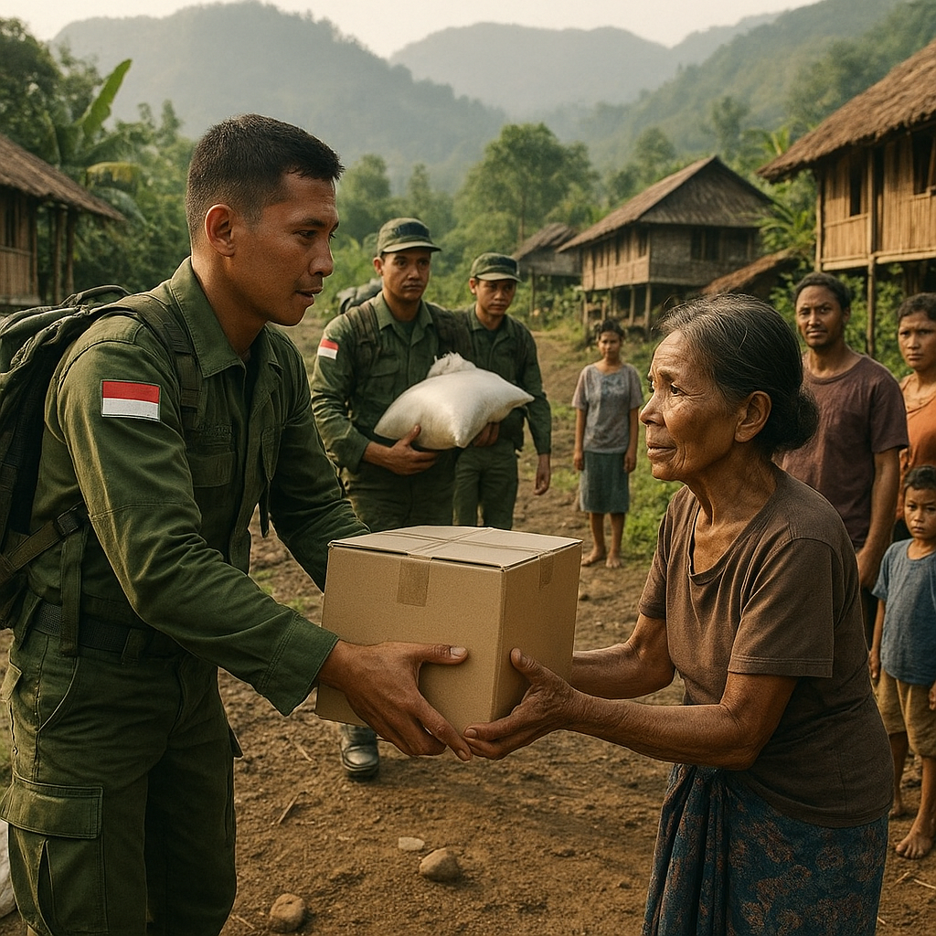 Prajurit TNI AD Berikan Bantuan di Daerah Terpencil, Wujud Pengabdian Tanpa Batas