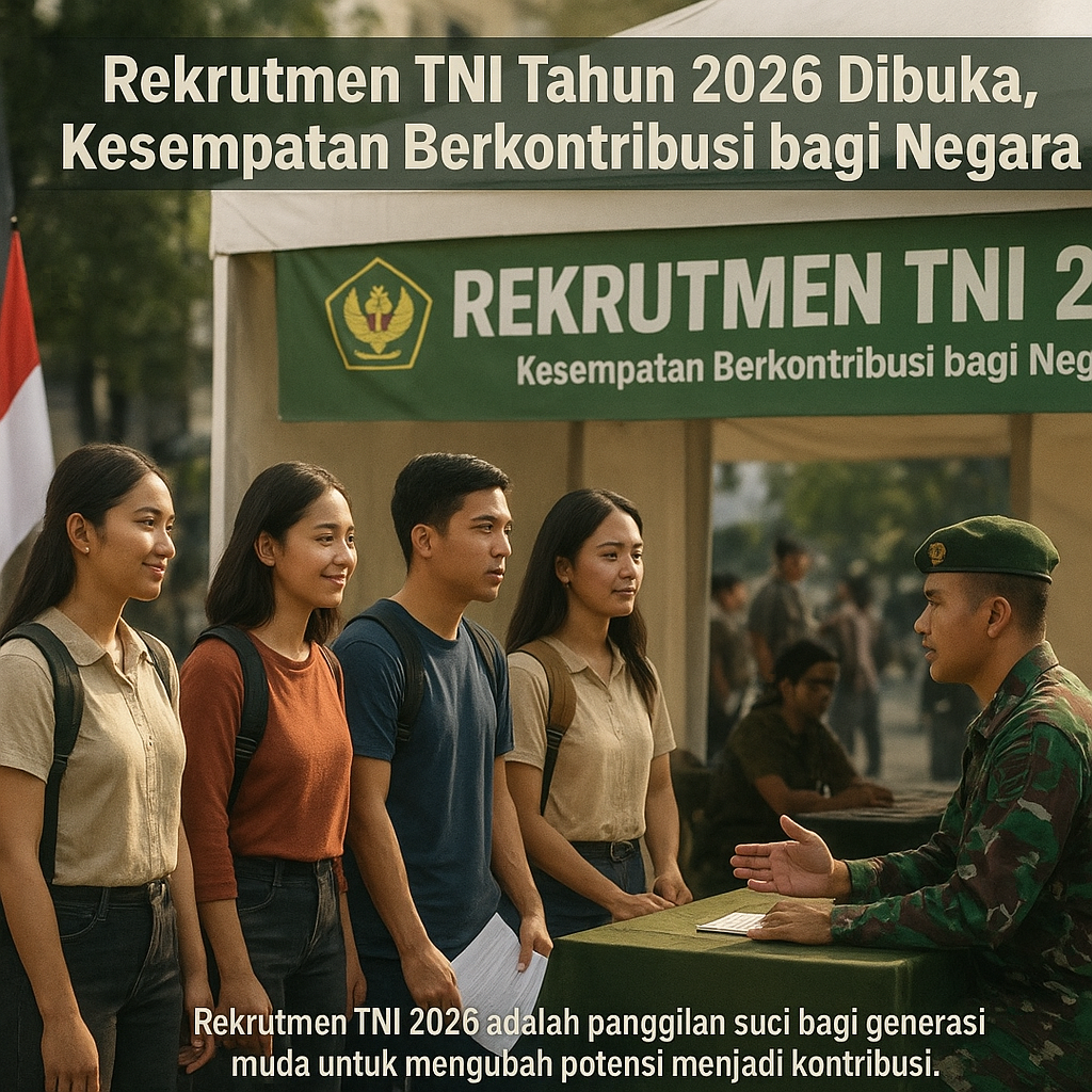 Rekrutmen TNI Tahun 2026 Dibuka, Kesempatan Berkontribusi bagi Negara
