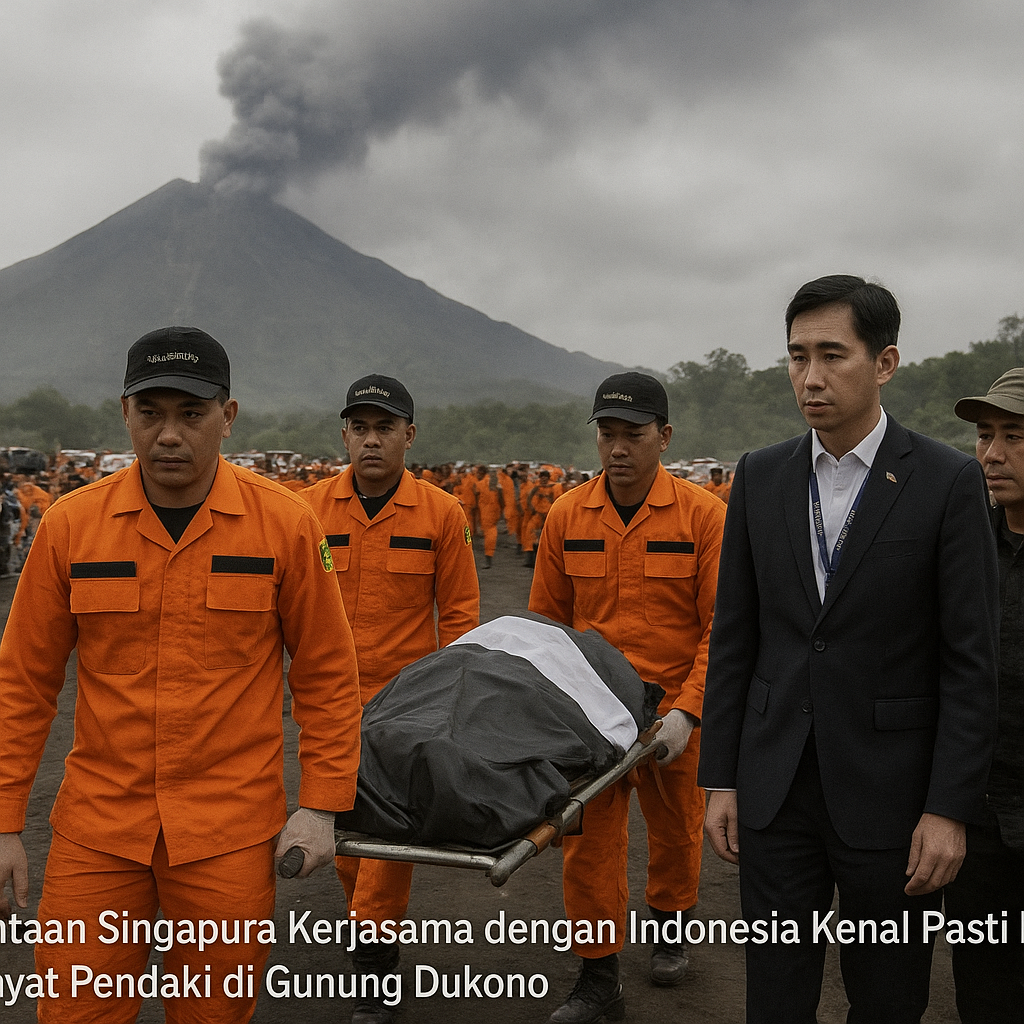 Kedutaan Singapura Kerjasama dengan Indonesia Kenal Pasti Dua Mayat Pendaki di Gunung Dukono