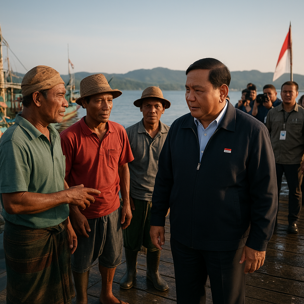 Serba-serbi Kunjungan Prabowo di Gorontalo: Tinjau Dermaga, Dialog dengan Nelayan