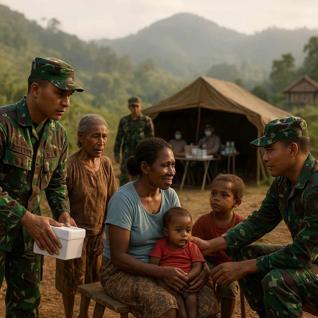 Prajurit TNI Turun Gunung, Hadapi Medan Ekstrem Bantu Warga Pelosok Papua