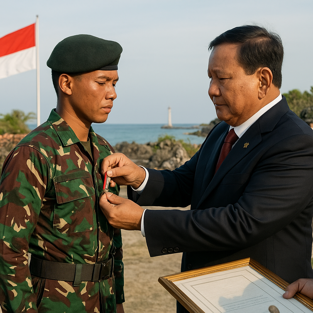 Momen Haru Presiden Prabowo Temui Prajurit Penjaga Ujung Utara Indonesia di Pulau Miangas