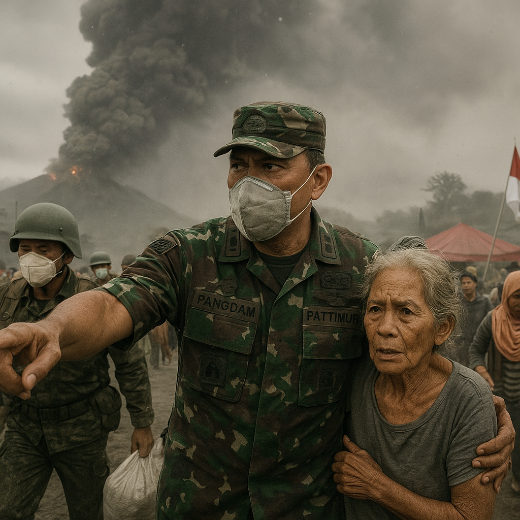 Pangdam Pattimura Turun Langsung Bantu Korban Erupsi Gunung Dukono