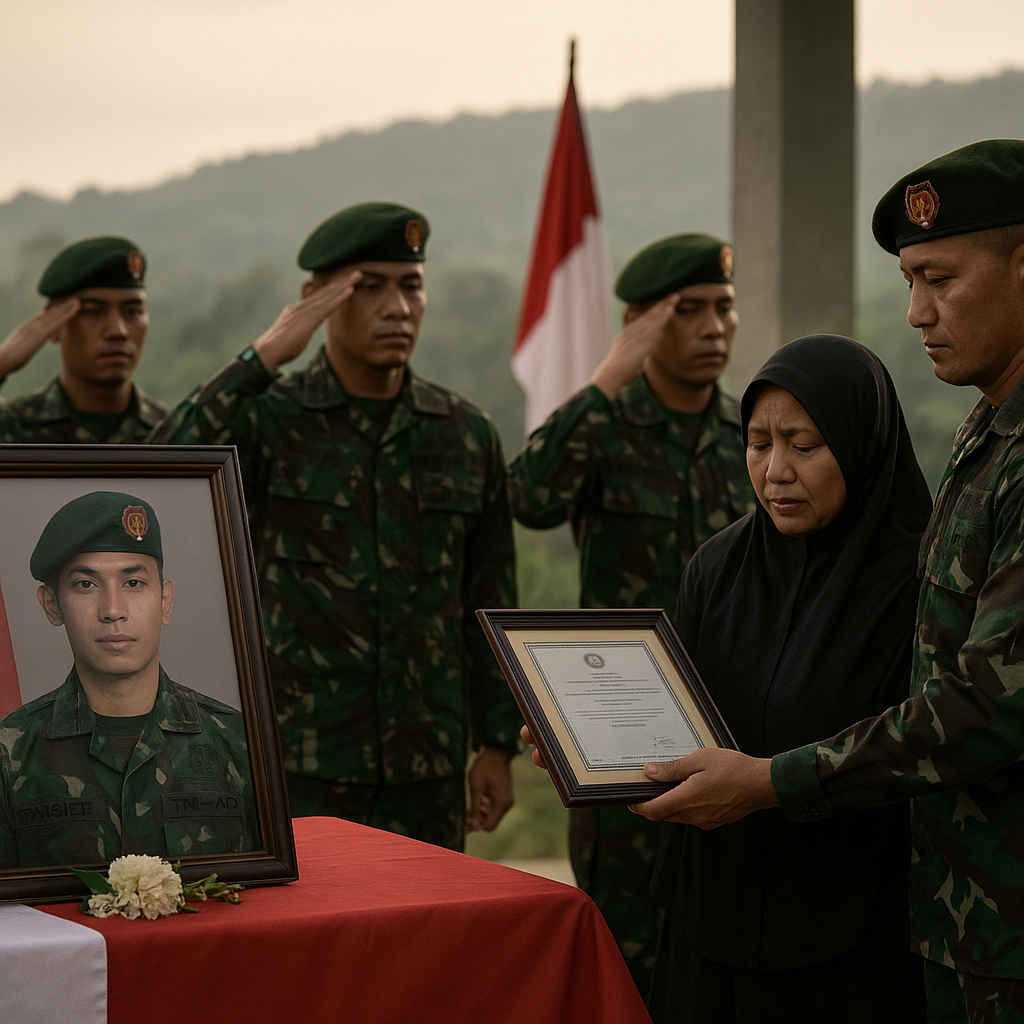 Gugur di Medan Papua, Prajurit Yonif 126/KC Diangkat Jadi Pahlawan Kesejahteraan Sosial