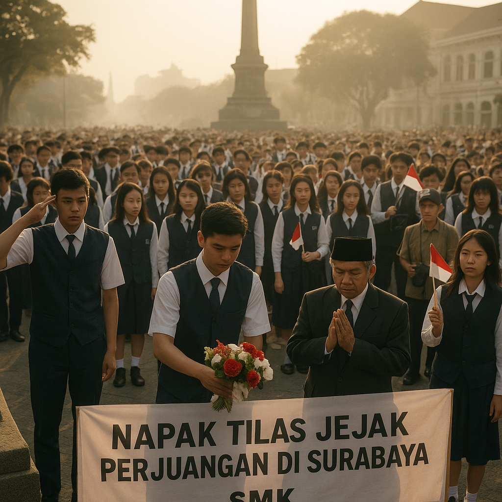 Napak Tilas Jejak Perjuangan di Surabaya, Ratusan Siswa SMK Diingatkan akan Harga Kemerdekaan