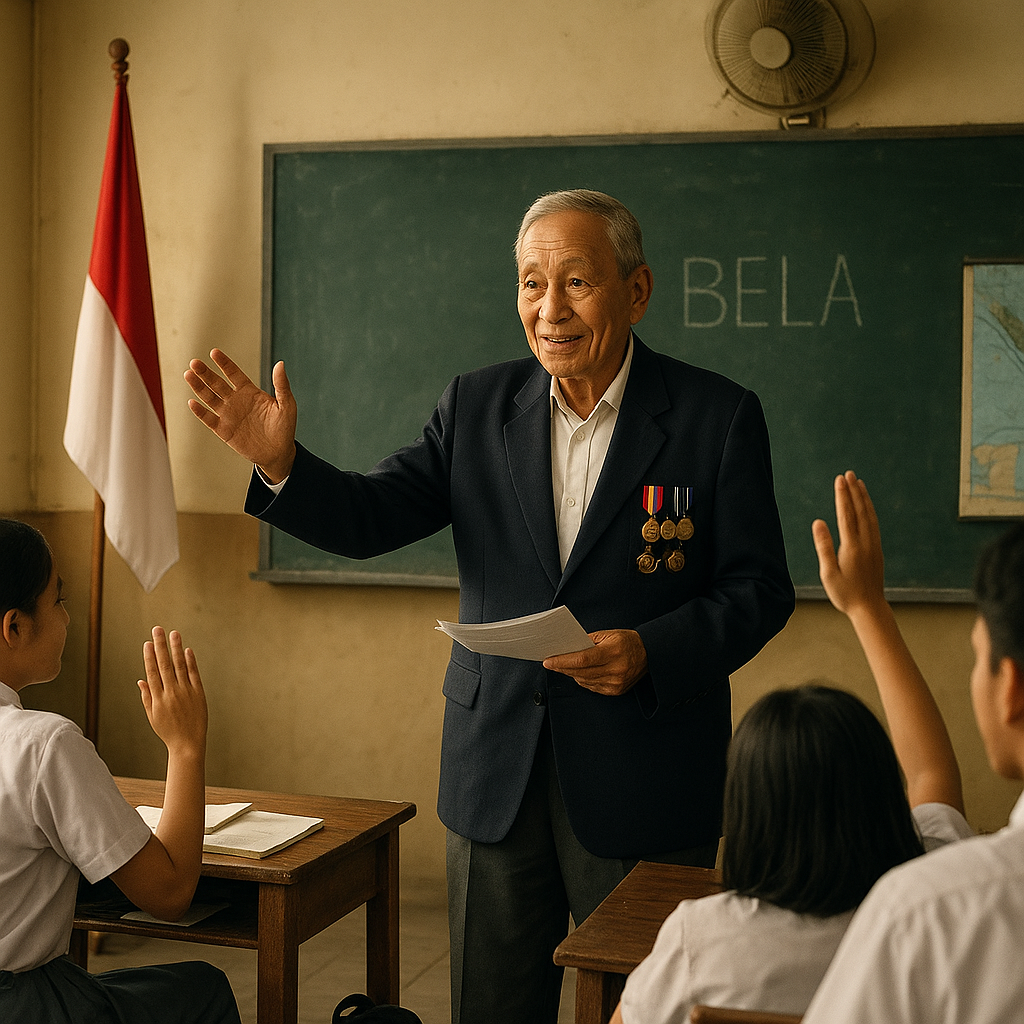 Kisah Haru Veteran 78 Tahun yang Masih Aktif Mengajar Bela Negara di Sekolah-Sekolah