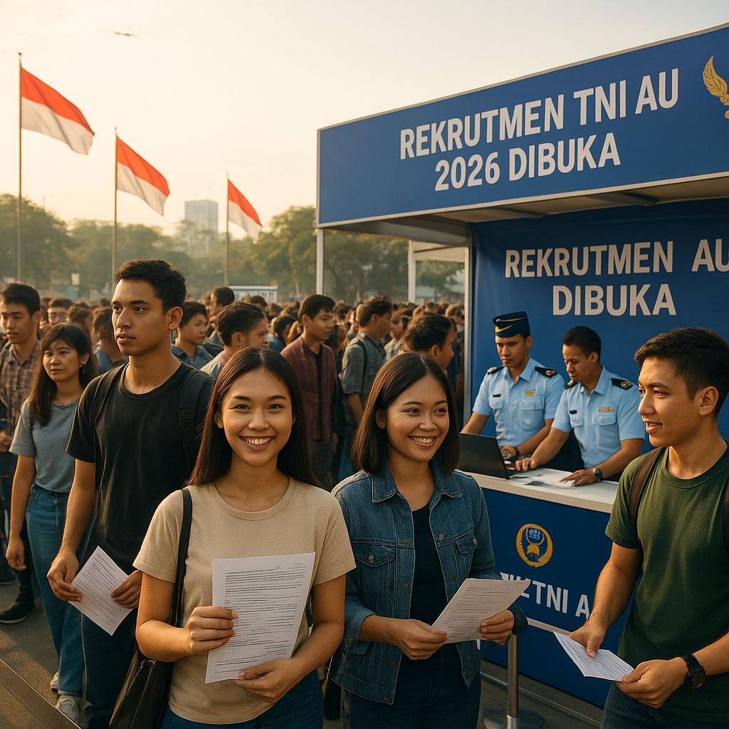Rekrutmen TNI AU 2026 Dibuka, Ribuan Pemuda Antusias Daftar di Hari Pertama