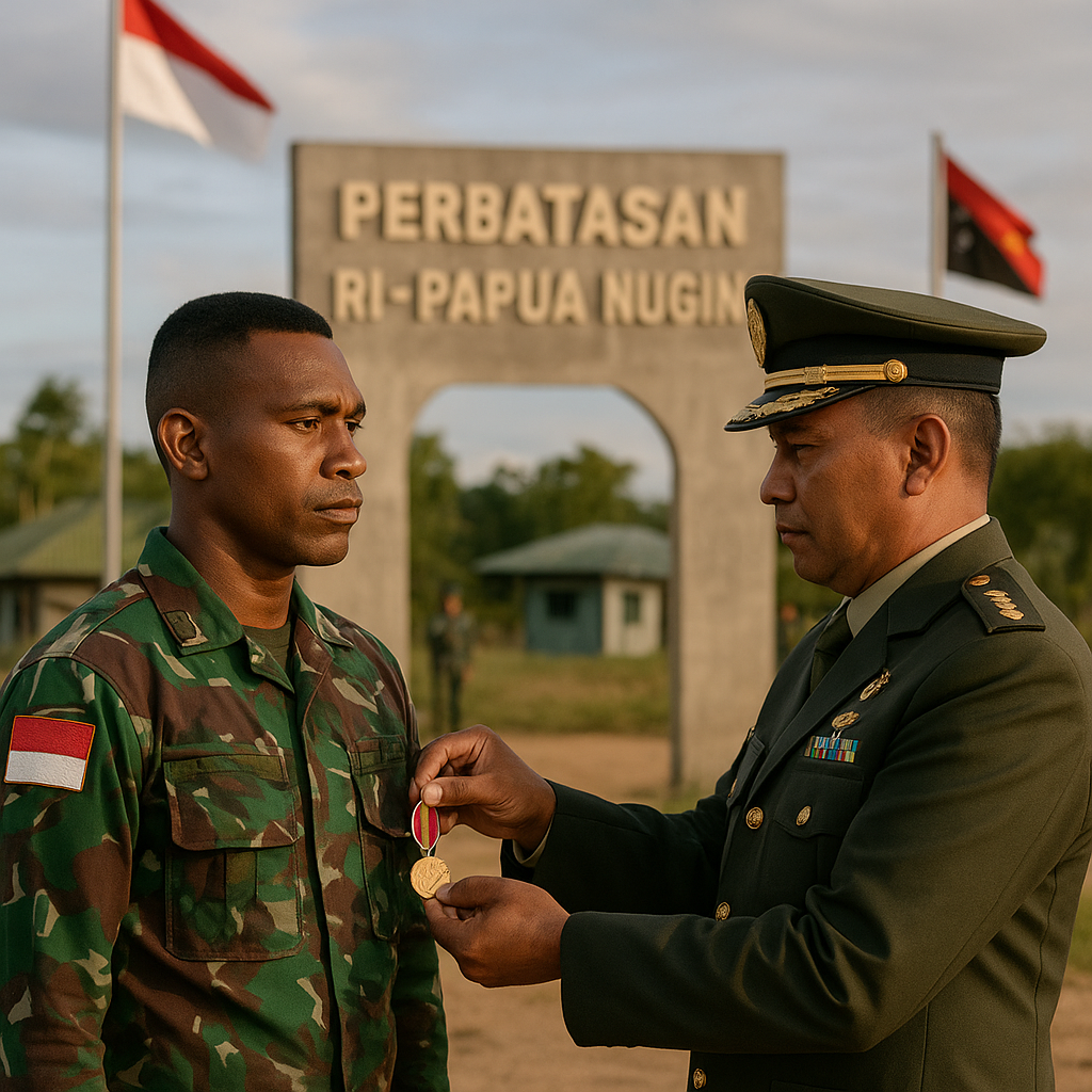 Prajurit TNI di Perbatasan RI-Papua Nugini Terima Penghargaan Atas Dedikasi 15 Tahun