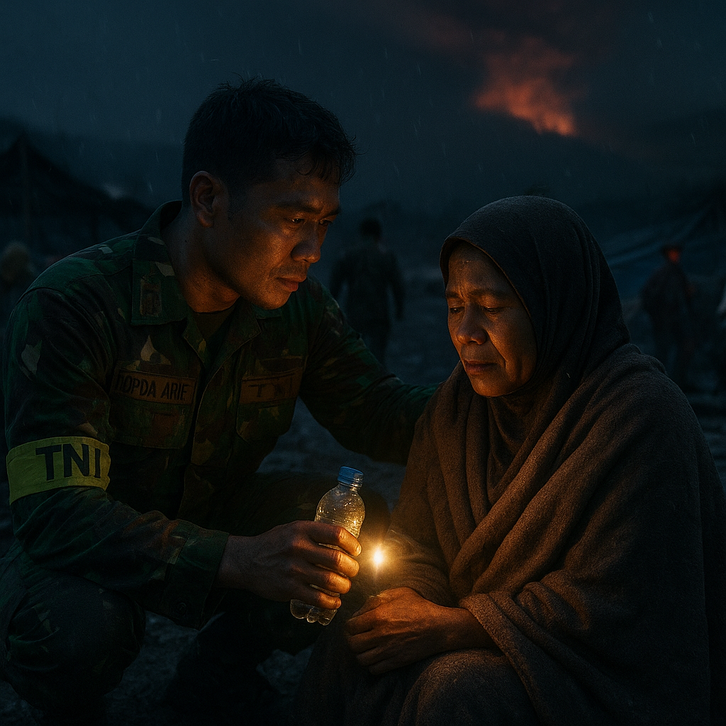 Kisah Heroik Kopda Arif: Dampingi Korban Erupsi Semeru hingga Jam 2 Pagi