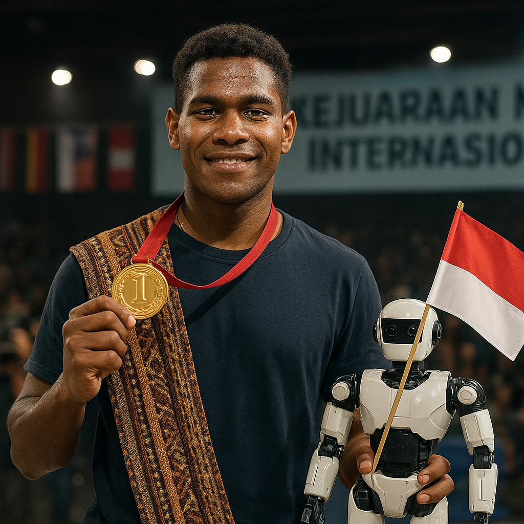 Pemuda Papua Raih Medali Emas di Kejuaraan Robotik Internasional