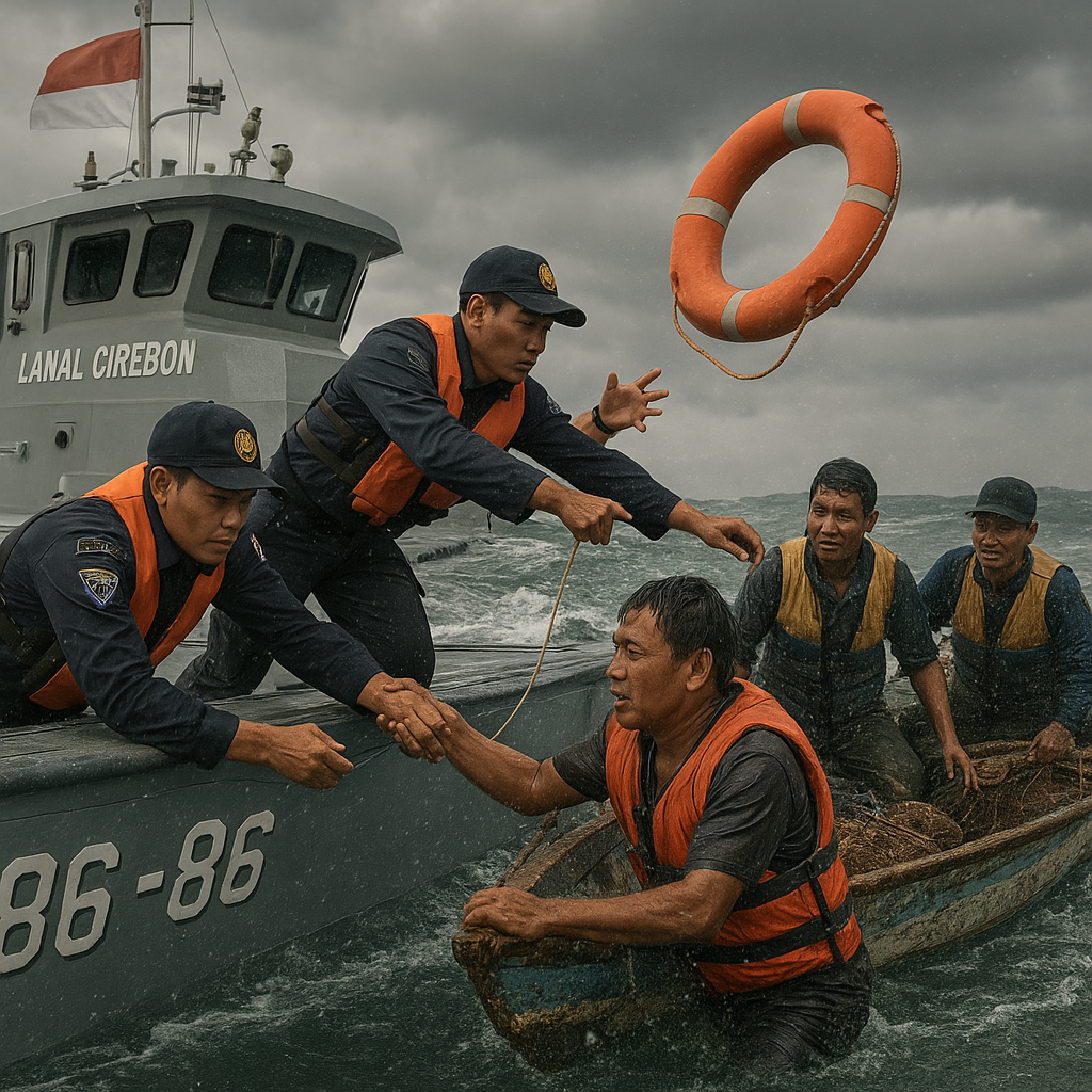 Prajurit TNI AL Selamatkan Nelayan Terombang-ambing di Perairan Selat Sunda