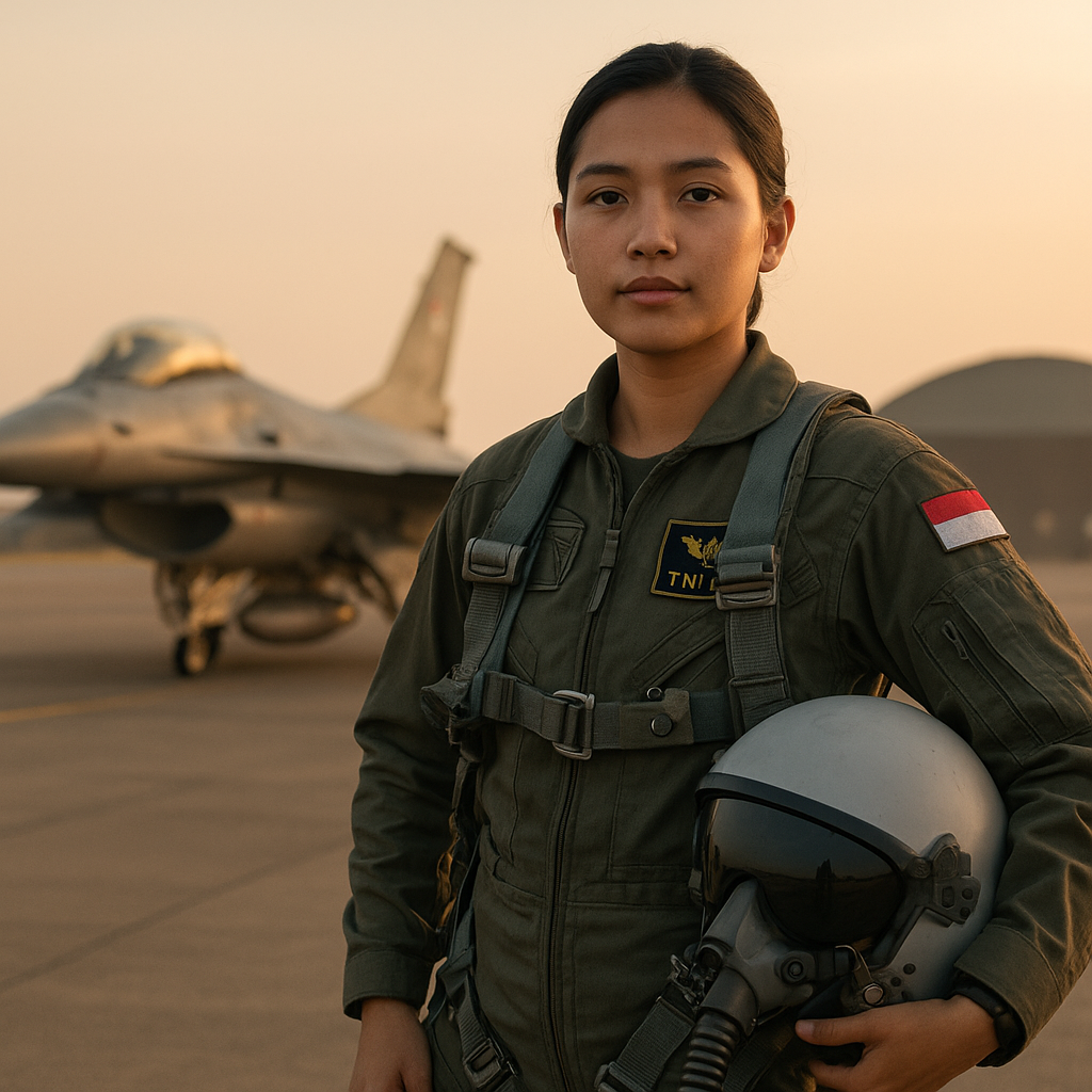 Prajurit Wanita TNI AU Jadi Pilot Pesawat Tempur F-16 Termuda, Pecahkan Rekor