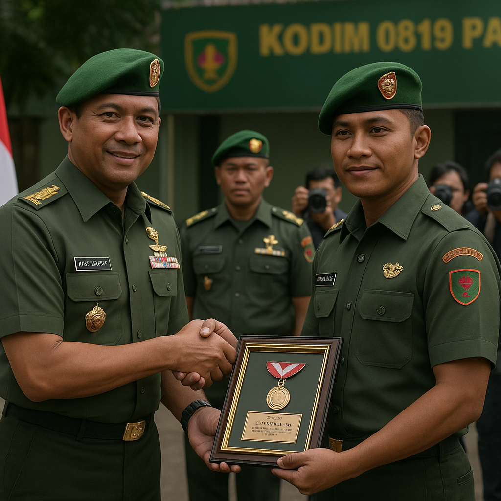 Dandim 0819 Pasuruan Beri Penghargaan Babinsa Grati, Aksi Heroik Gagalkan Curanmor Jadi Teladan Prajurit