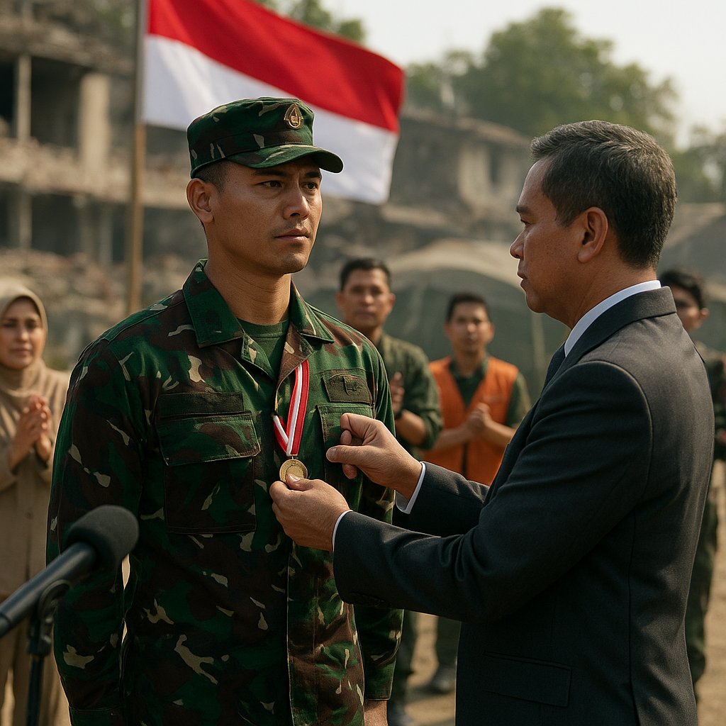 Penghargaan Kepahlawanan untuk Prajurit yang Selamatkan Korban Bencana