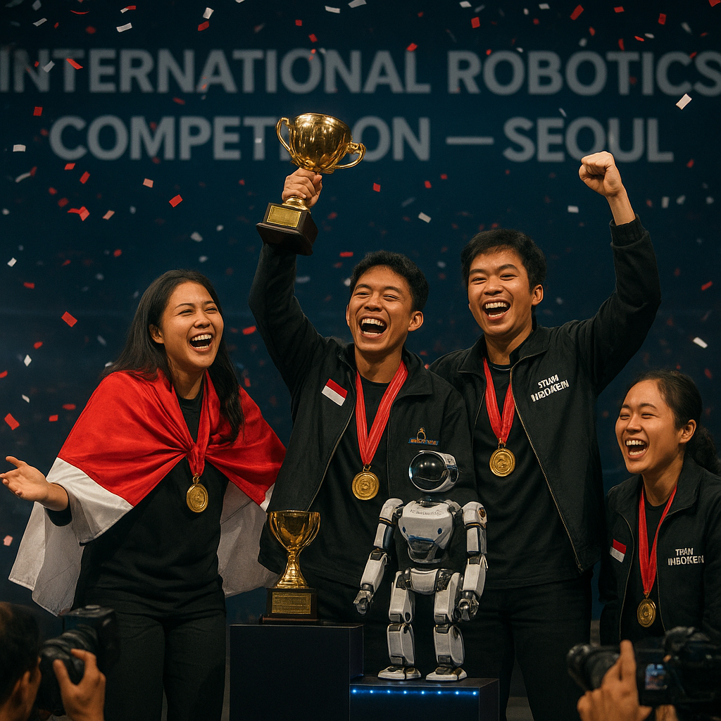 Gelar Juara Dunia! Tim Mahasiswa Indonesia Raih Emas di Kompetisi Robotika Internasional, Persembahkan untuk Ibu Pertiwi