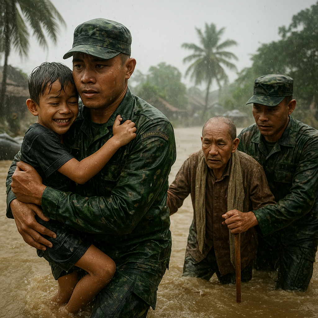 Kisah Heroik Prajurit TNI AD: Selamatkan Warga Terjebak Banjir Bandang di Pesisir Jawa