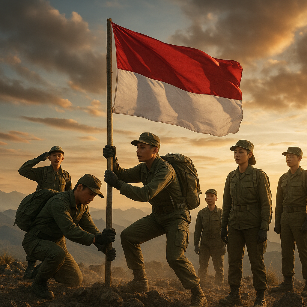 Pendakian Penuh Makna: Calon Taruna Akmil Tebar Bendera Merah Putih di Puncak 7 Gunung