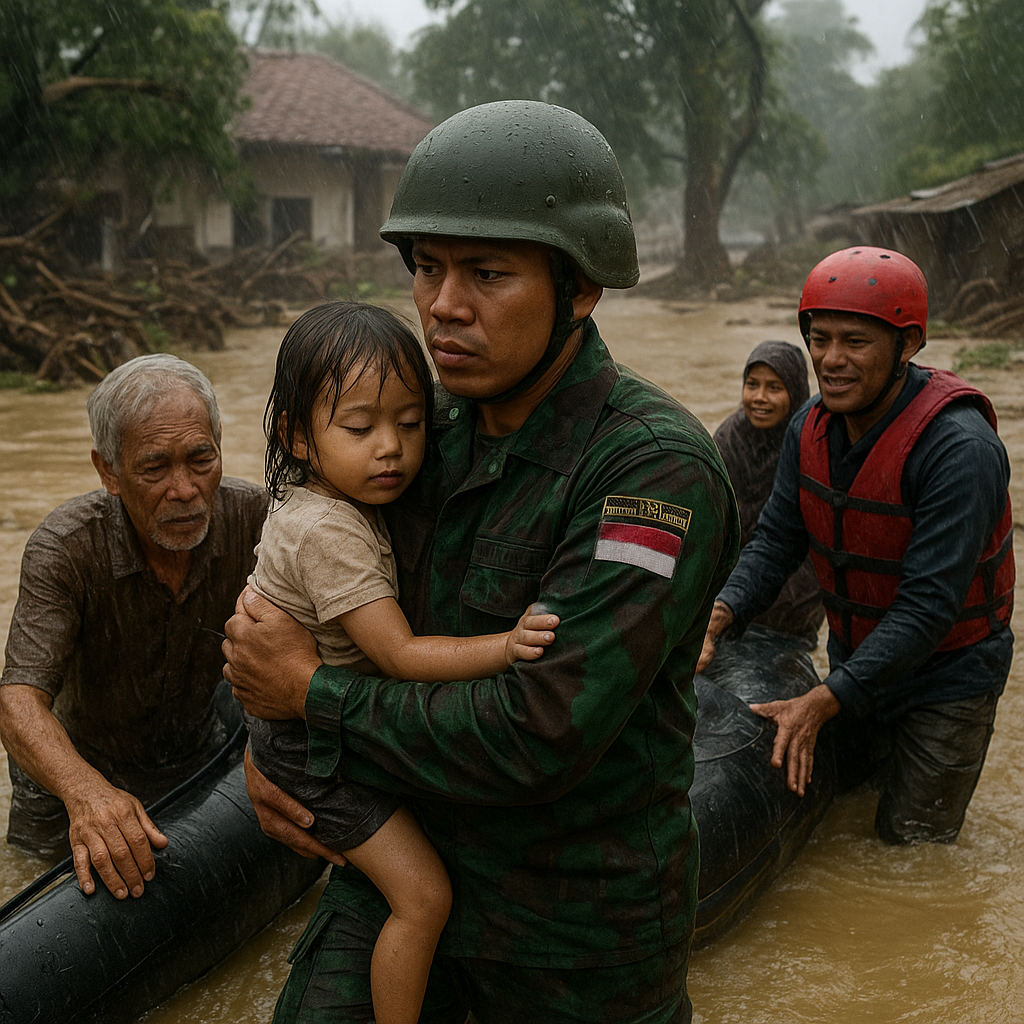 Kisah Heroik Prajurit TNI AD Selamatkan Korban Banjir Bandang di Sulawesi Tengah