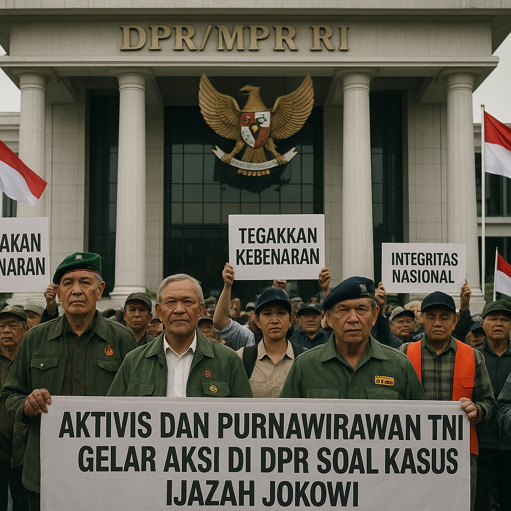 Aktivis dan Purnawirawan TNI Gelar Aksi di DPR soal Kasus Ijazah Jokowi