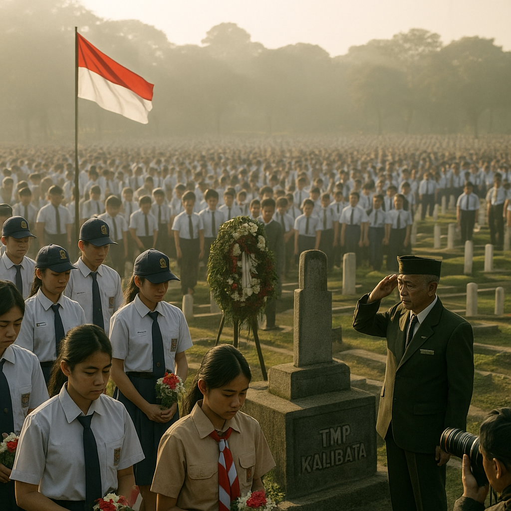 Napak Tilas Jejak Pahlawan: Upacara Renungan di TMP Kalibata, Ribuan Pelajar Ikuti