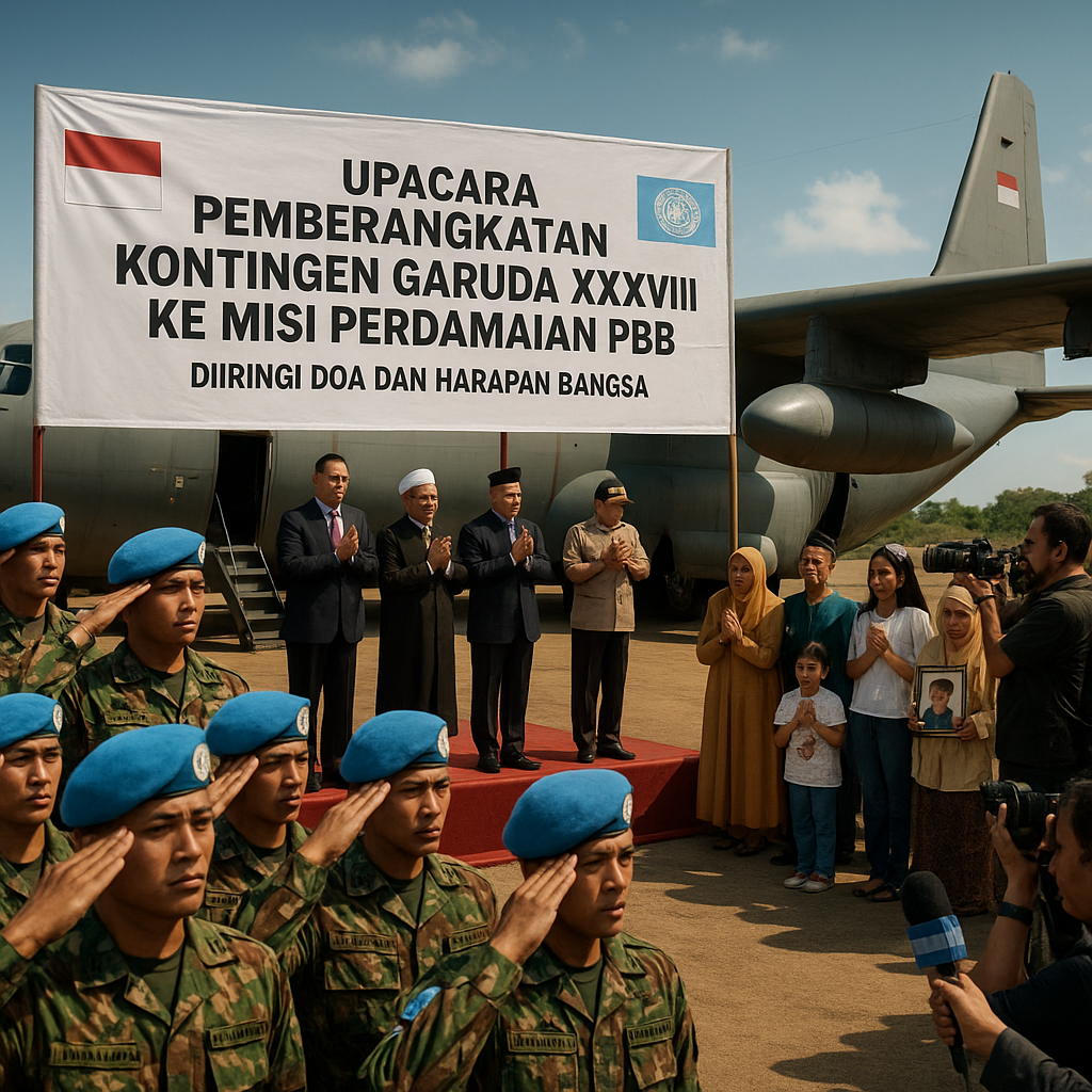 Upacara Pemberangkatan Kontingen Garuda ke Misisi Perdamaian PBB, Diiringi Doa dan Harapan Bangsa