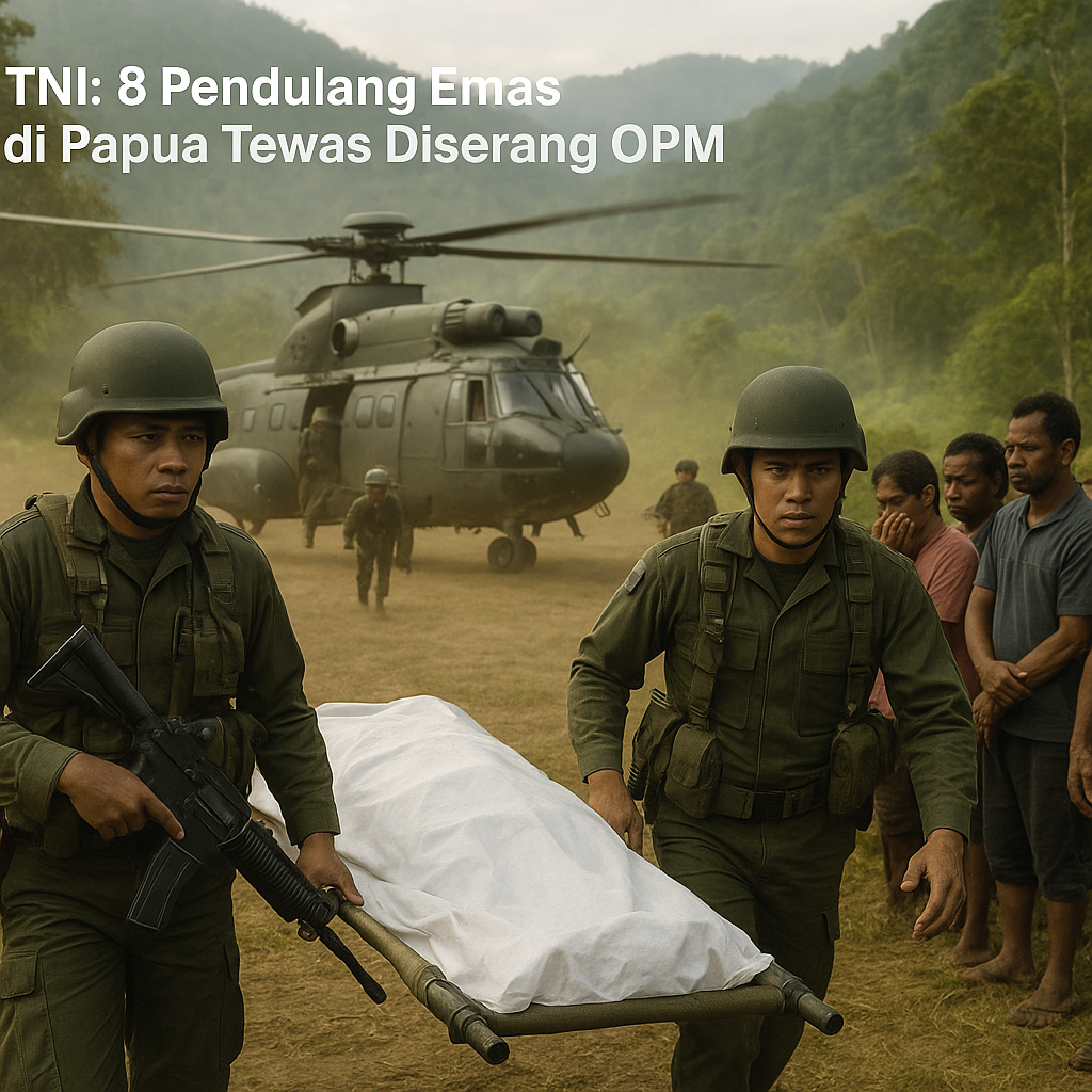 TNI: 8 Pendulang Emas di Papua Tewas Diserang OPM