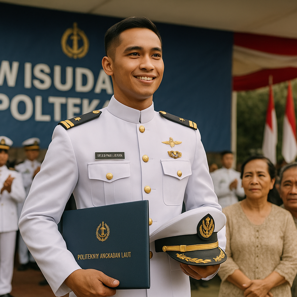 Anak Buruh Bangunan Asal NTB Lulus Jadi Perwira TNI AL di Wisuda Poltekal