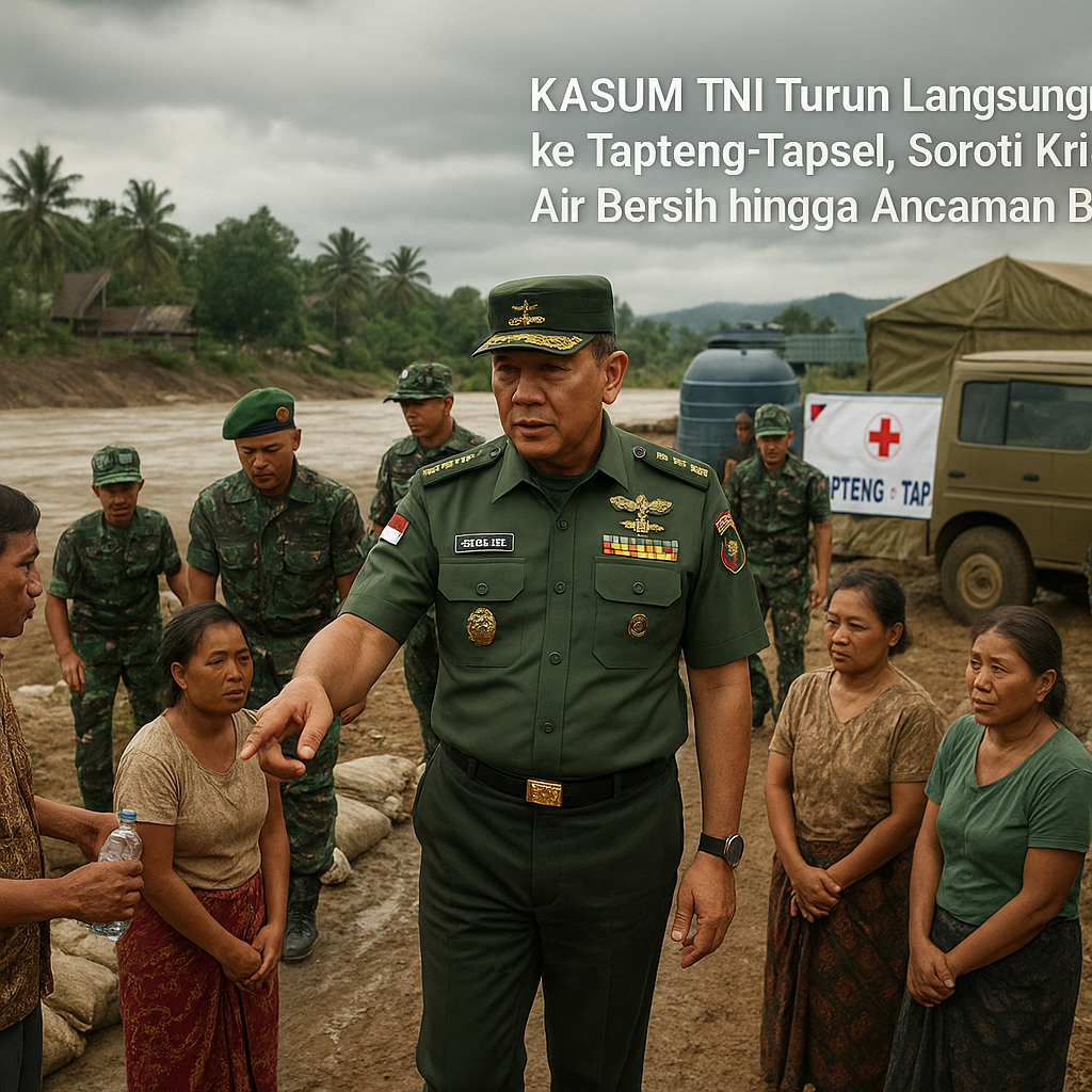 KASUM TNI Turun Langsung ke Tapteng-Tapsel, Soroti Krisis Air Bersih hingga Ancaman Banjir: Pengabdian di Tengah Rakyat