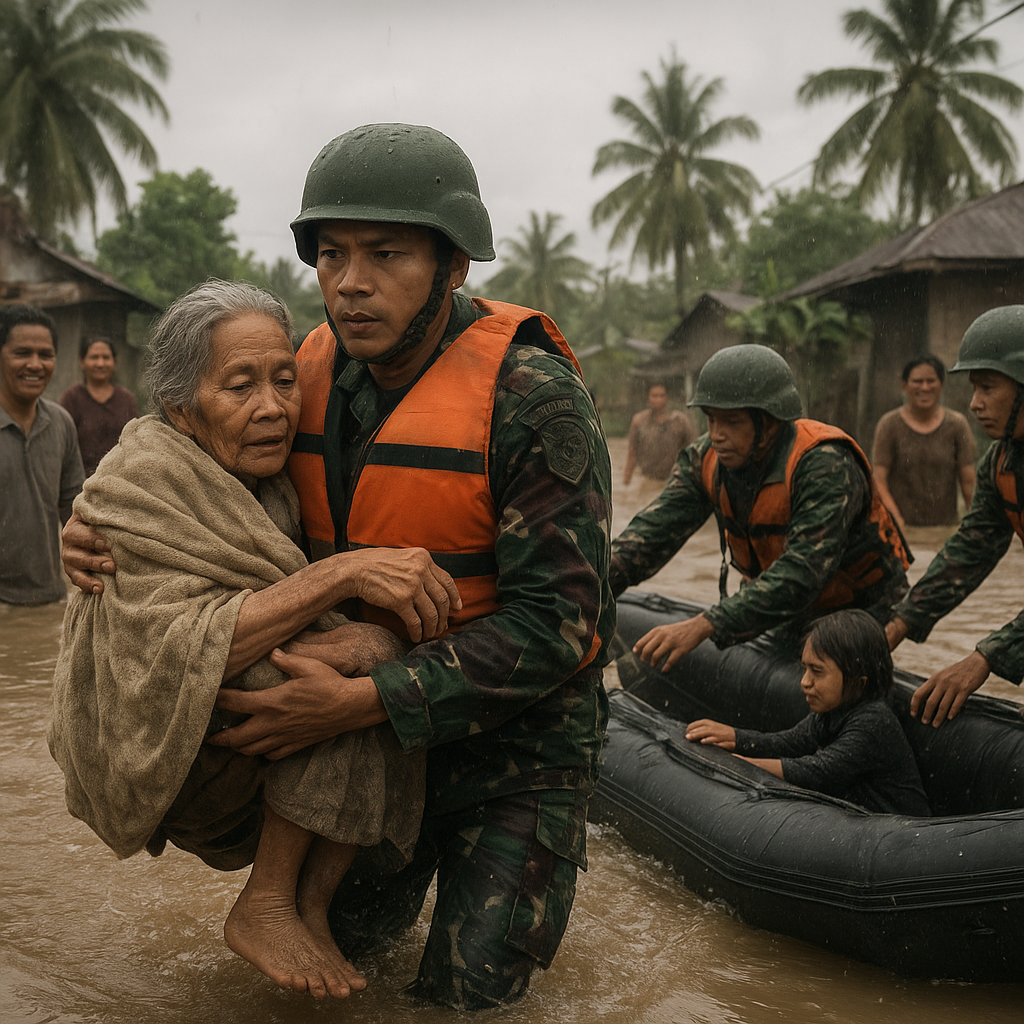 Kisah Prajurit TNI Berjuang Menyelamatkan Warga di Daerah Rawan Banjir