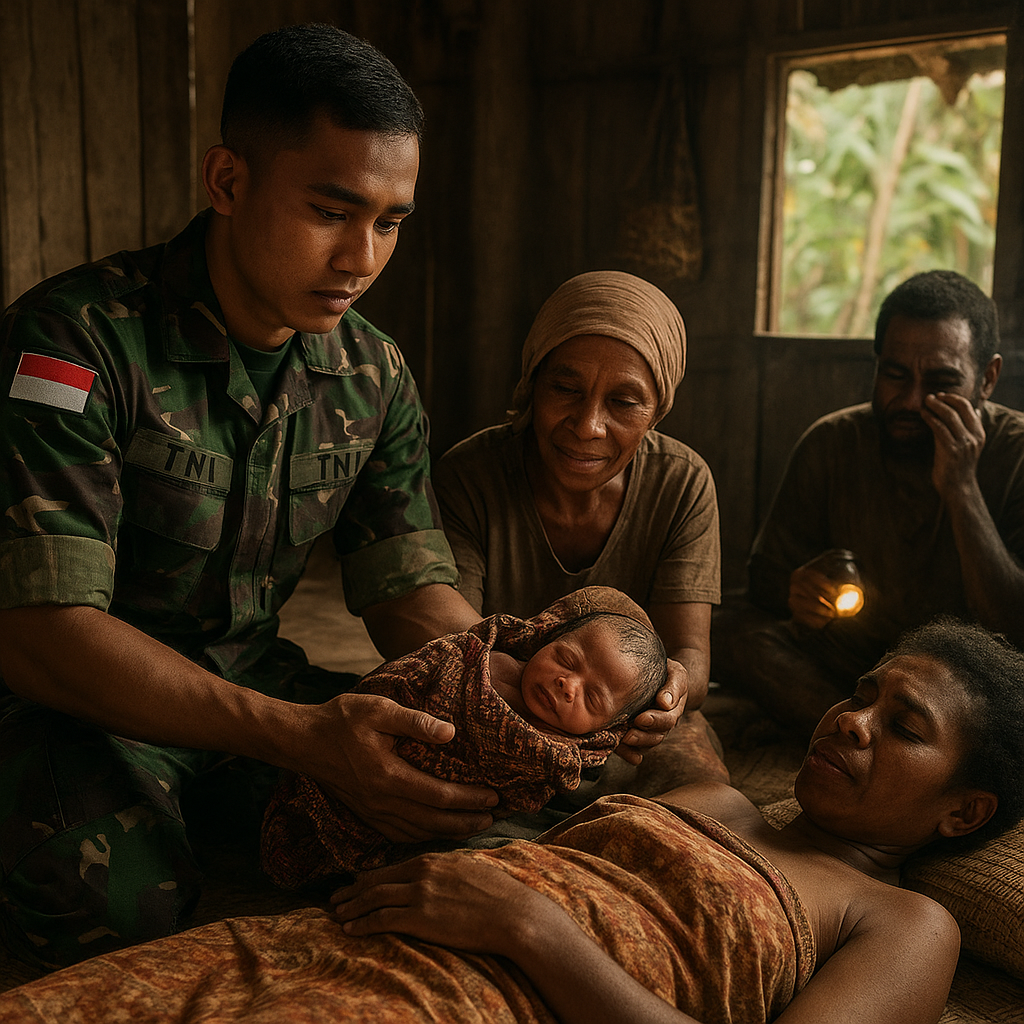 Kisah Haru Prajurit TNI Bantu Persalinan di Pedalaman Papua: Pengabdian Tanpa Batas di Ujung Negeri