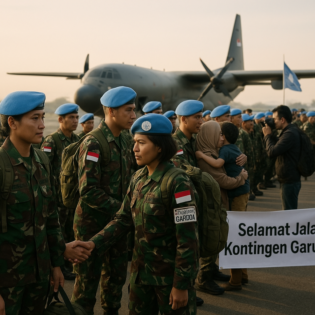 TNI Berangkatkan 744 Prajurit Kontingen Garuda ke Libanon