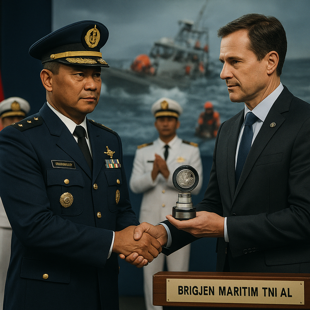 Brigadir Jenderal Maritim Raih Penghargaan Internasional Atas Kepemimpinan dalam Penyelamatan Maritim