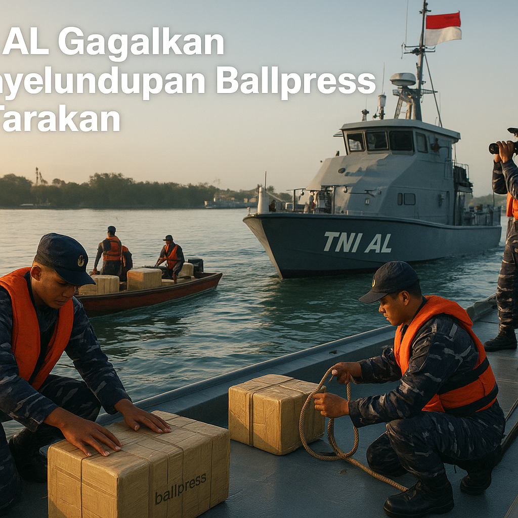 TNI AL Gagalkan Penyelundupan Ballpress di Tarakan