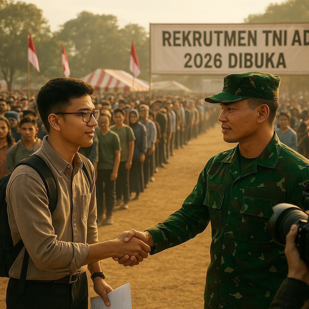 Rekrutmen TNI AD 2026 Dibuka, Ribuan Pemuda Antusias Mendaftar Menjadi Prajurit