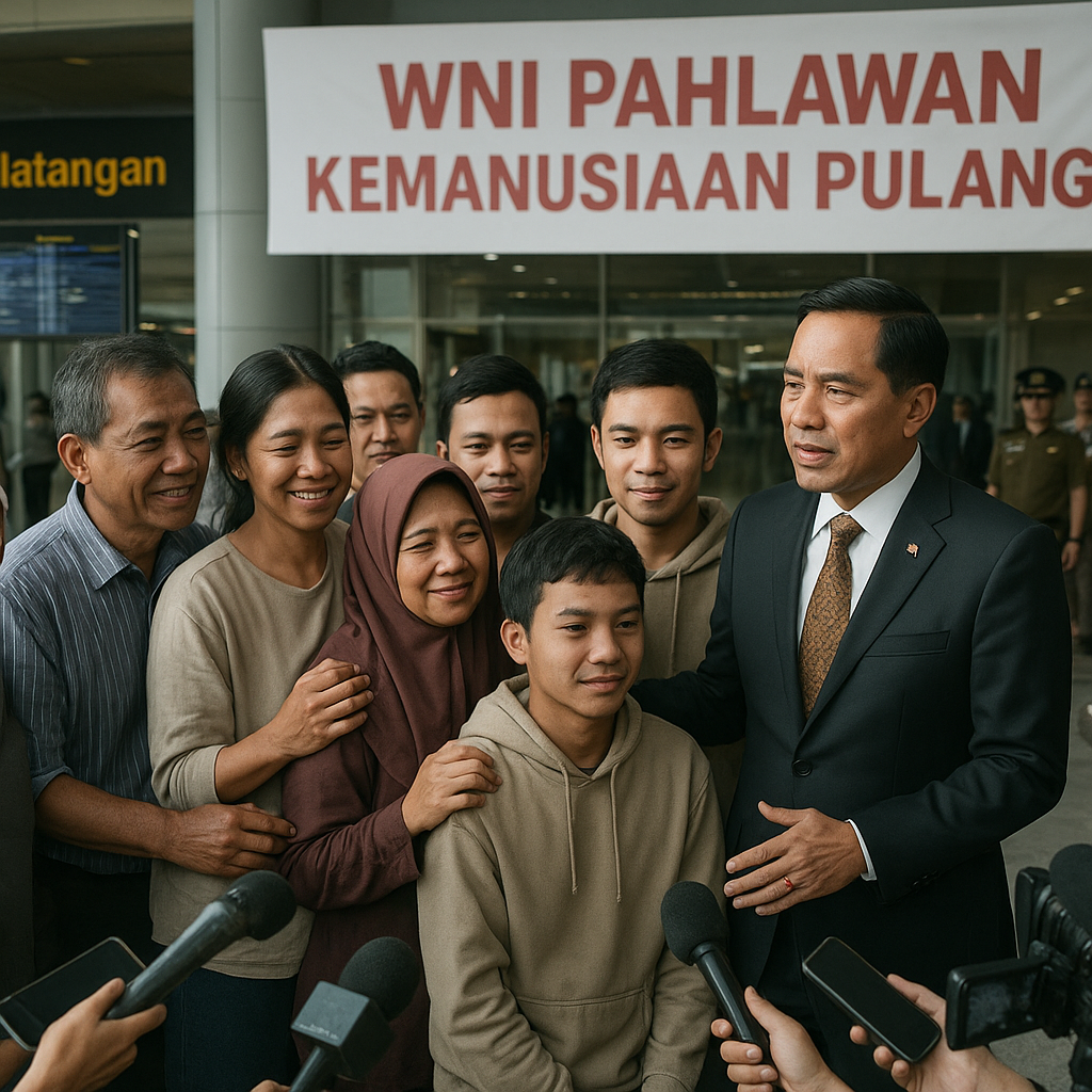 WNI Pahlawan Kemanusiaan Pulang, Menlu RI Tegaskan Martabat Bangsa Tak Terkekang