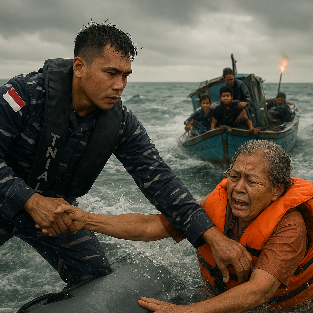 Kisah Heroik Prajurit TNI AL Selamatkan Warga dari Kapal Terombang-e-ombang di Laut Jawa