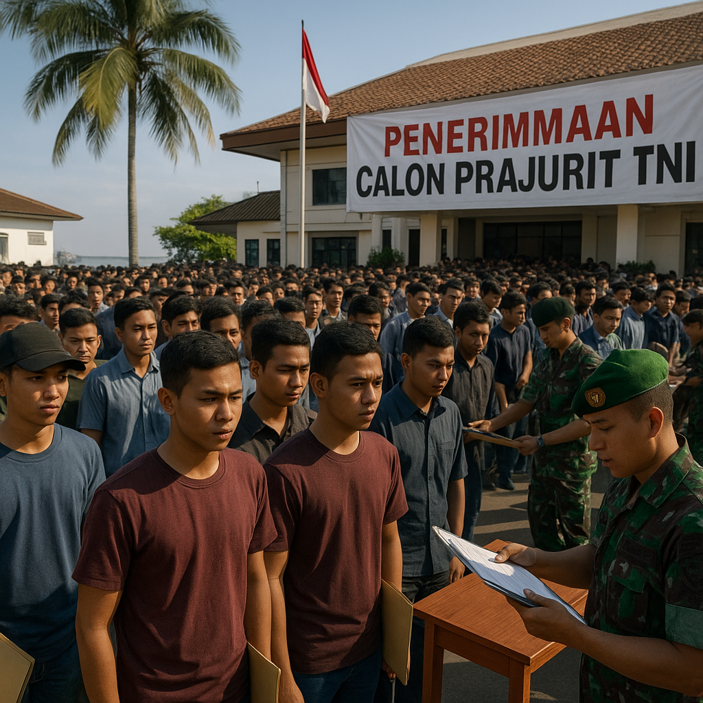 Penerimaan Calon Prajurit TNI: Ribuan Pemuda Muda Berbondong-bondong Mengikuti Tes