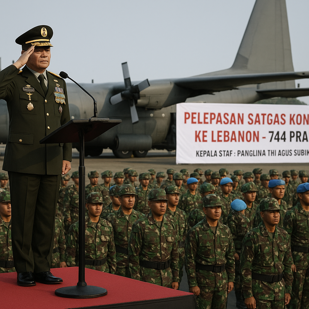 Panglima TNI Lepas 744 Pasukan Satgas Konga ke Lebanon, Pesan Tegas untuk Kehormatan Bangsa
