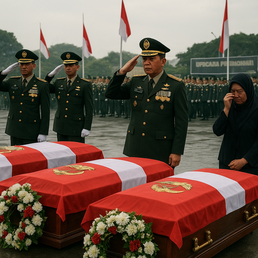 Upacara Penghormatan untuk Prajurit TNI yang Gugur dalam Operasi Penanganan Bencana