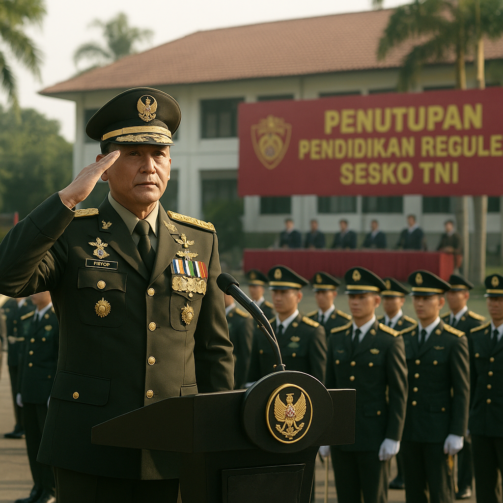 Kepala Staf Angkatan Darat Pimpin Penutupan Pendidikan Reguler Sesko TNI