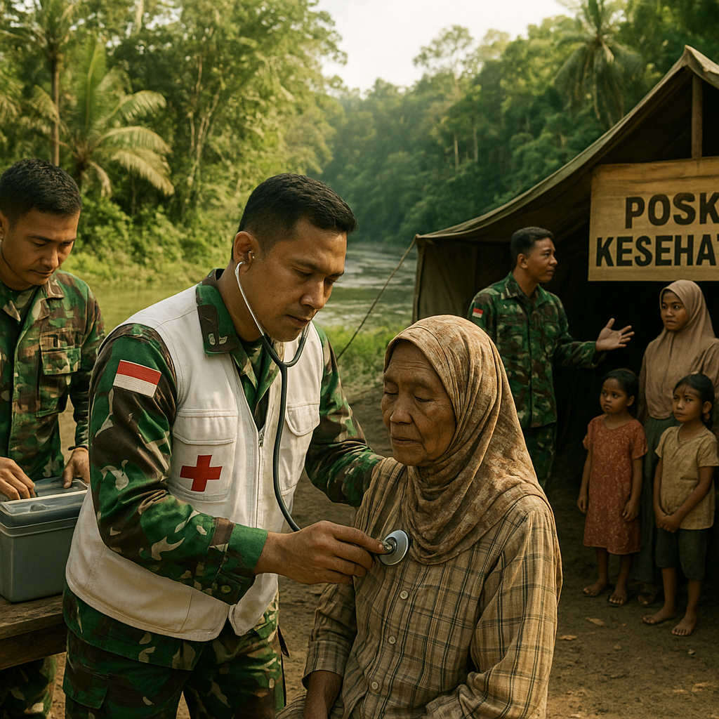 Kisah Pengabdian: Prajurit TNI yang Membangun Posko Kesehatan di Daerah Terpencil Kalimantan