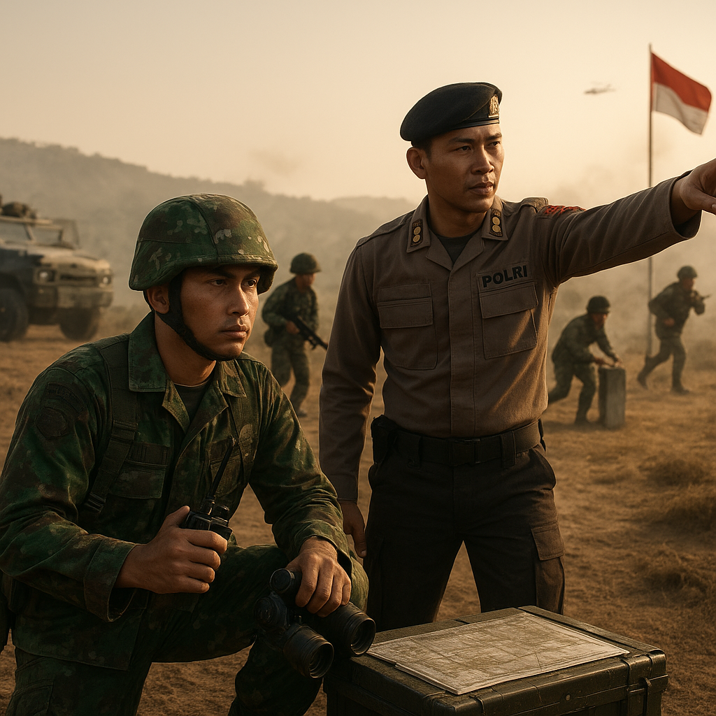 Latihan Gabungan TNI-Polri di Perbatasan: Simulasi Penjaga Kedaulatan dengan Semangat Pantang Mundur