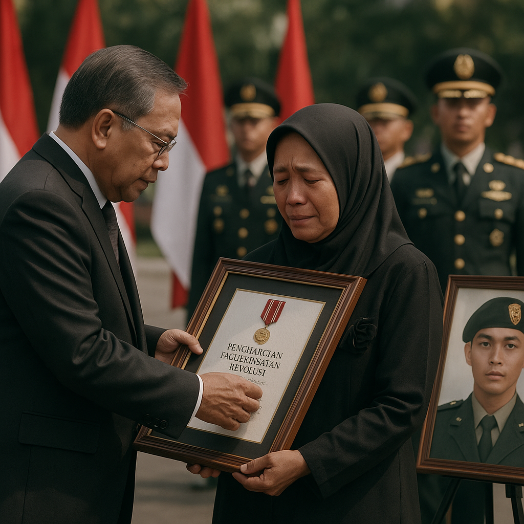 Penghargaan Jasa Pahlawan Revolusi Diberikan kepada Keluarga Prajurit Gugur dalam Tugas