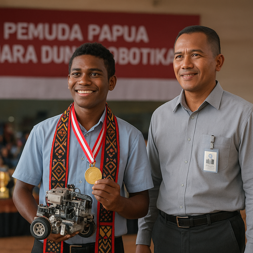Pemuda Papua Juara Dunia Robotika, Dibimbing oleh Mantan Prajurit TNI yang Jadi Guru