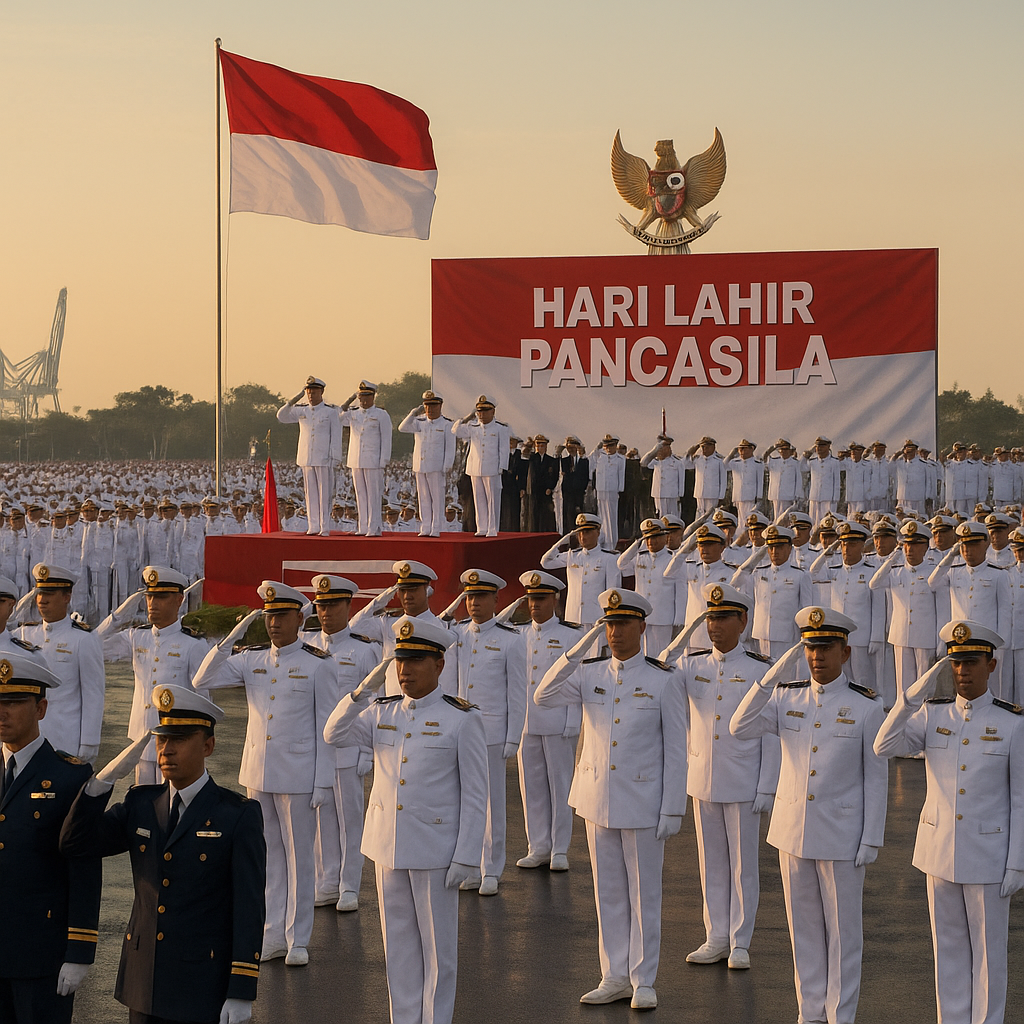 Gema Hari Lahir Pancasila: Upacara Kebangsaan TNI AL di Surabaya Diikuti Ribuan Personel