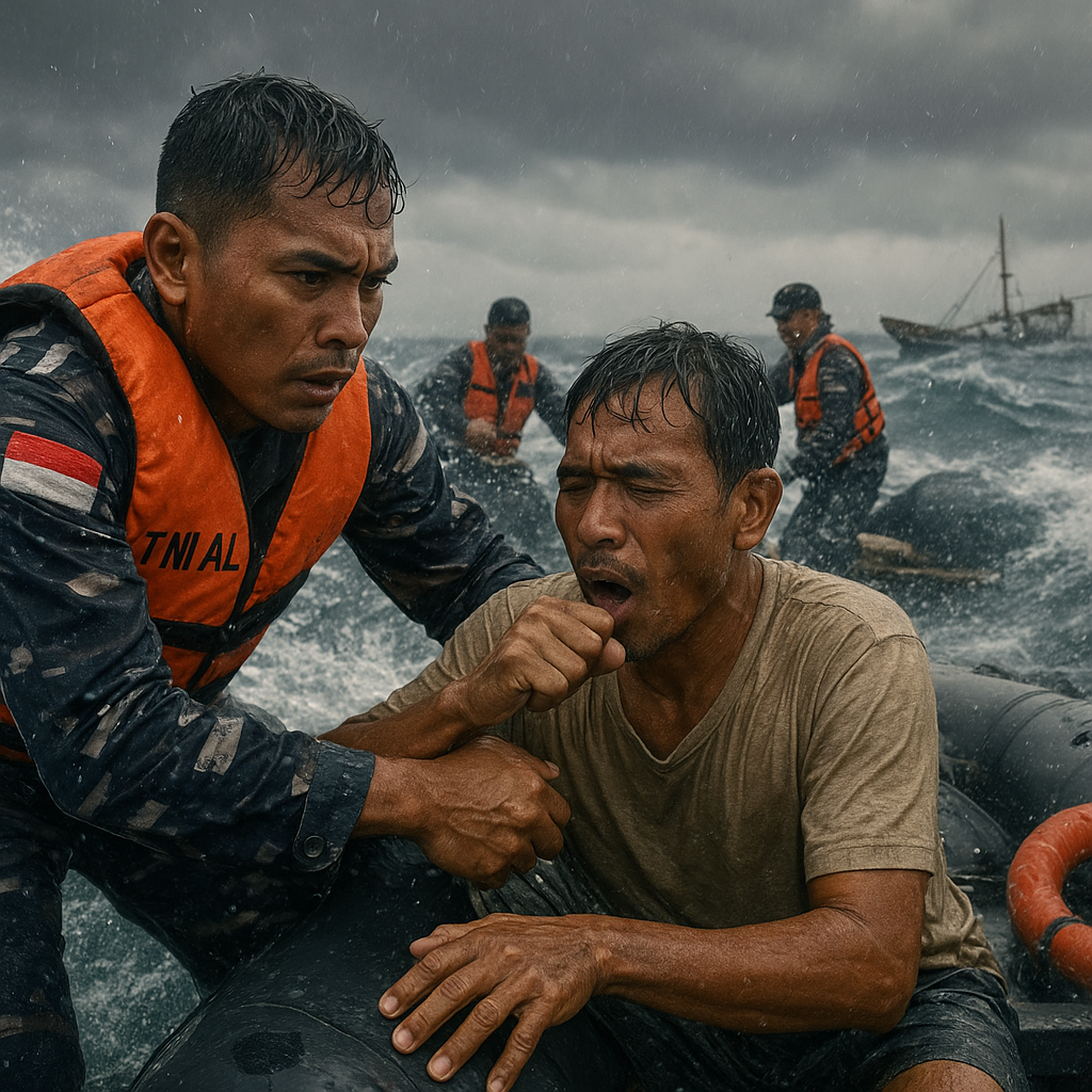 Prajurit TNI AL Selamatkan Nelayan Terombang-ambing di Laut Jawa, Bertaruh Nyawa Demi Keselamatan