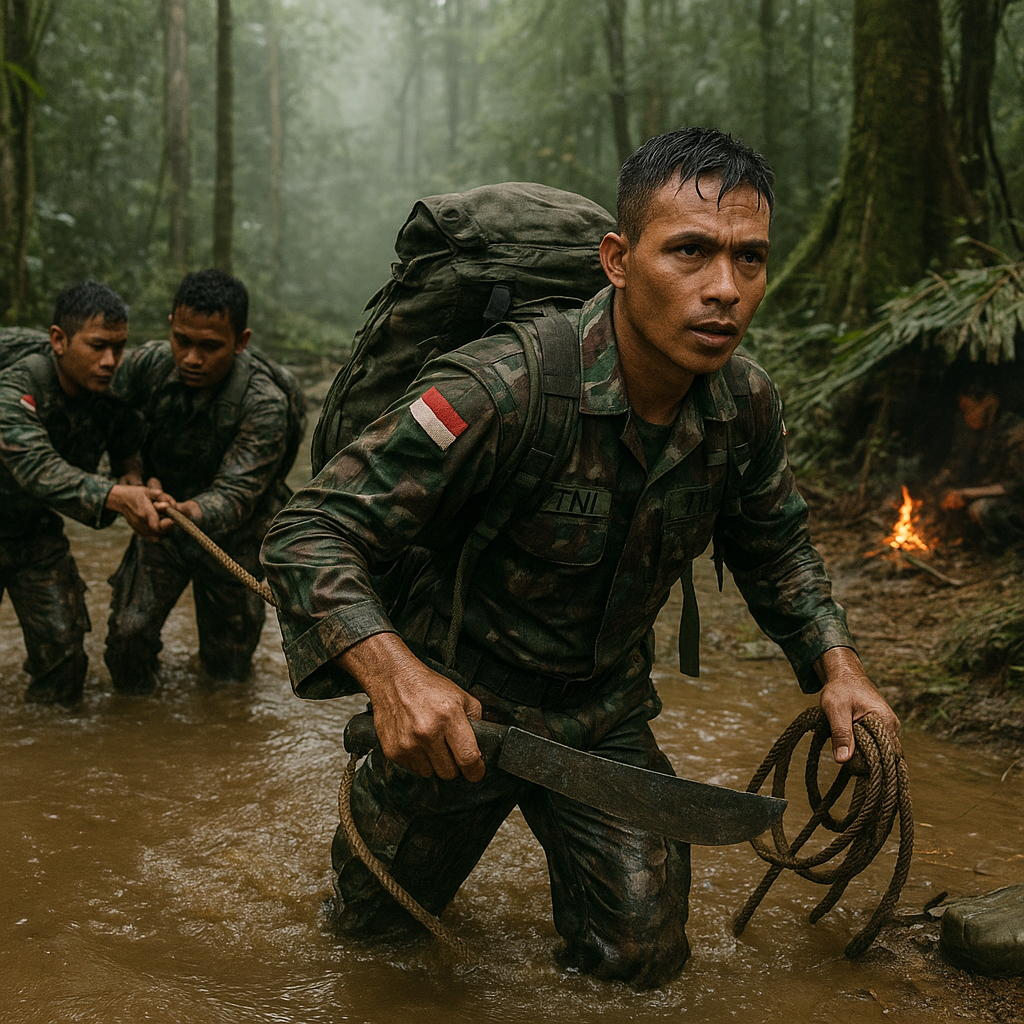 Latihan Survival Prajurit TNI di Hutan Borneo: Menguji Ketahanan dan Semangat Juang di Medan Terberat