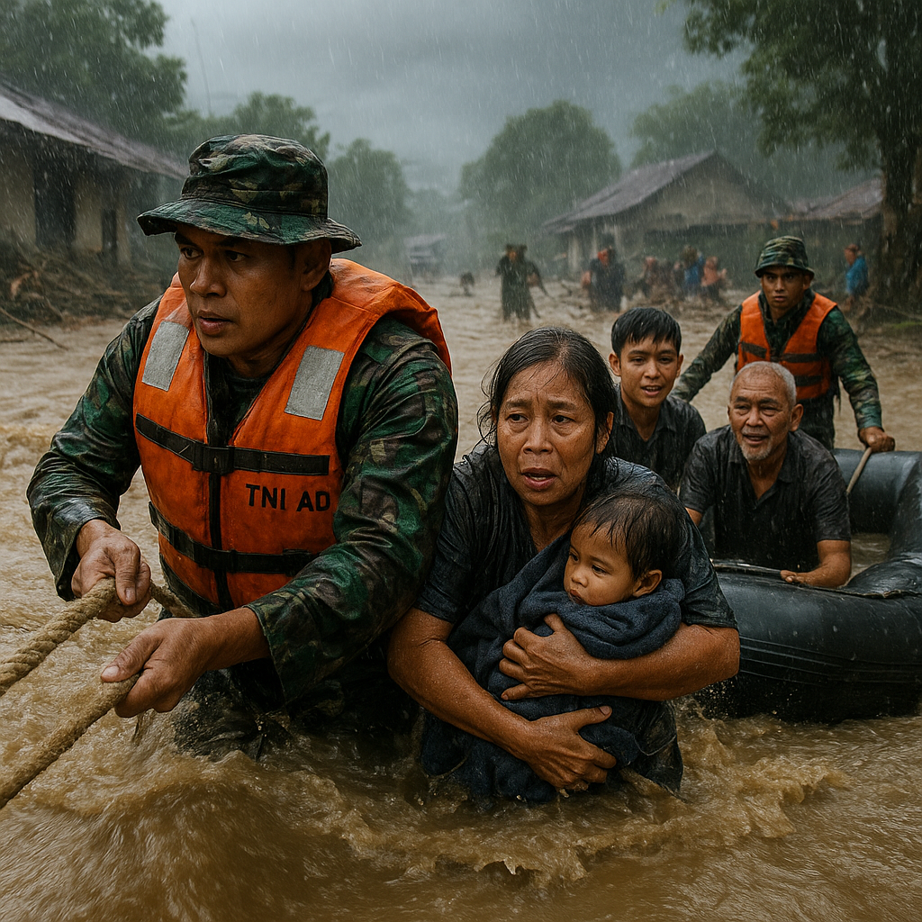 Kisah Heroik Prajurit TNI AD Selamatkan Warga Terjebak Banjir Bandang di Sulawesi Tengah