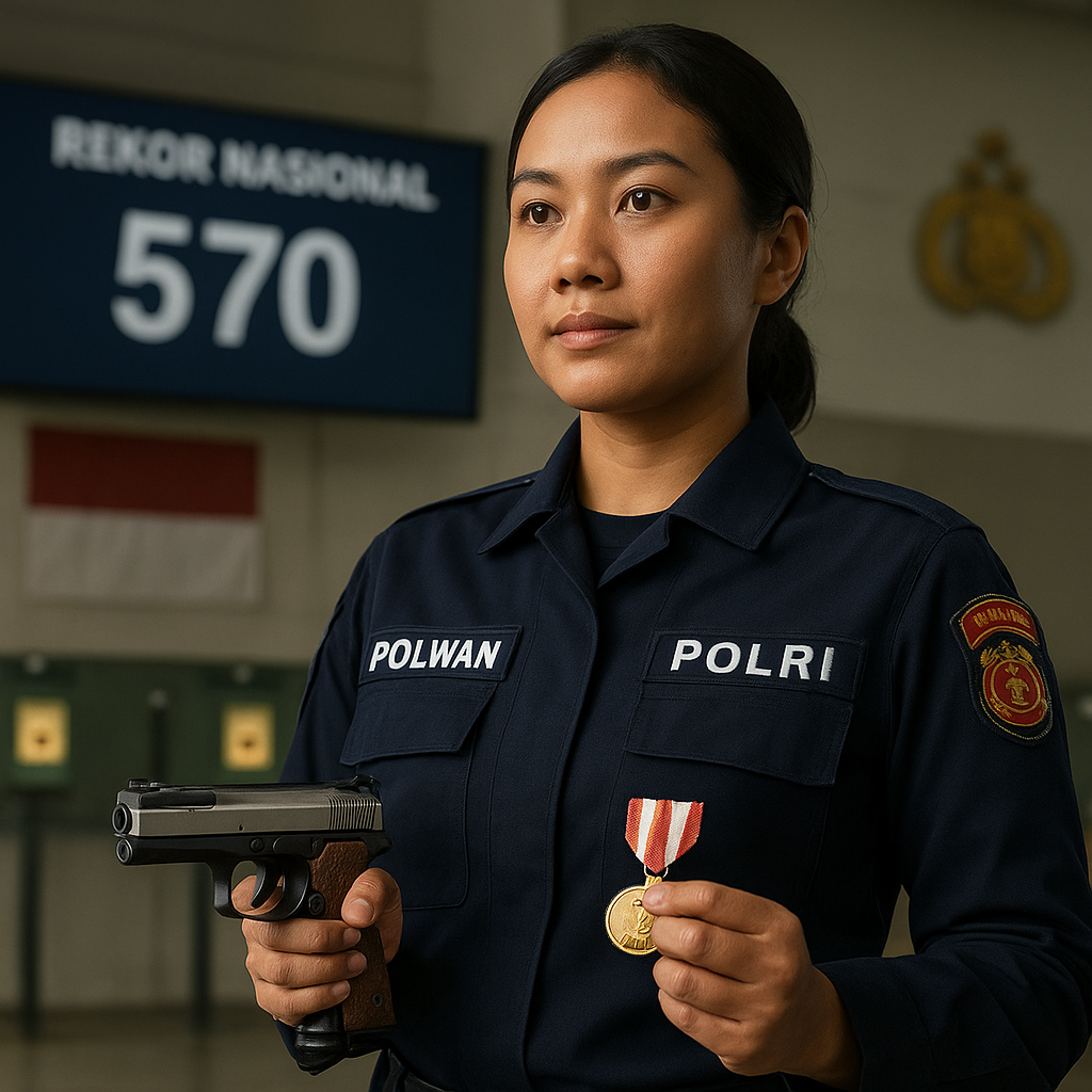 Polisi Wanita (Polwan) Berprestasi Pecahkan Rekor Menembak Tingkat Nasional, Inspirasi bagi Perempuan Indonesia